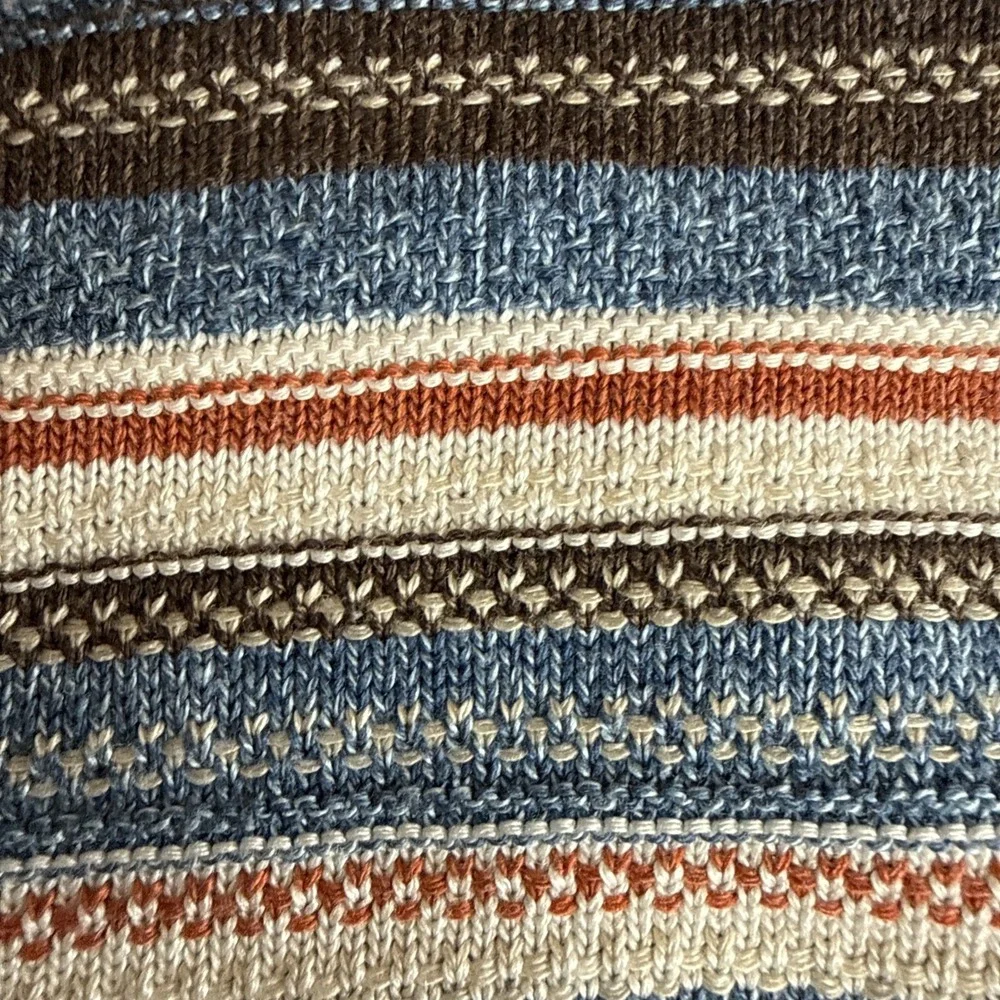 VTG Grandmacore Sweater Women‎ M Multicolor Stripe Knit Pullover Top Crewneck